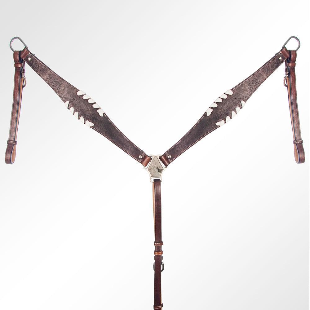 AMERICAN DARLING Western Horse Headstall Breast Collar Set American Leather