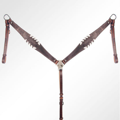 AMERICAN DARLING Western Horse Headstall Breast Collar Set American Leather