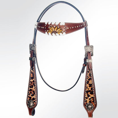 AMERICAN DARLING Western Horse Headstall Breast Collar Set American Leather