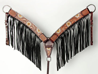 AMERICAN DARLING Western Horse Headstall Breast Collar Set American Leather