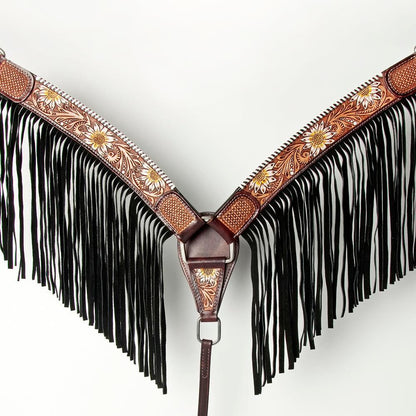 AMERICAN DARLING Western Horse Headstall Breast Collar Set American Leather