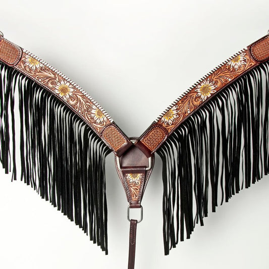 AMERICAN DARLING Western Horse Headstall Breast Collar Set American Leather
