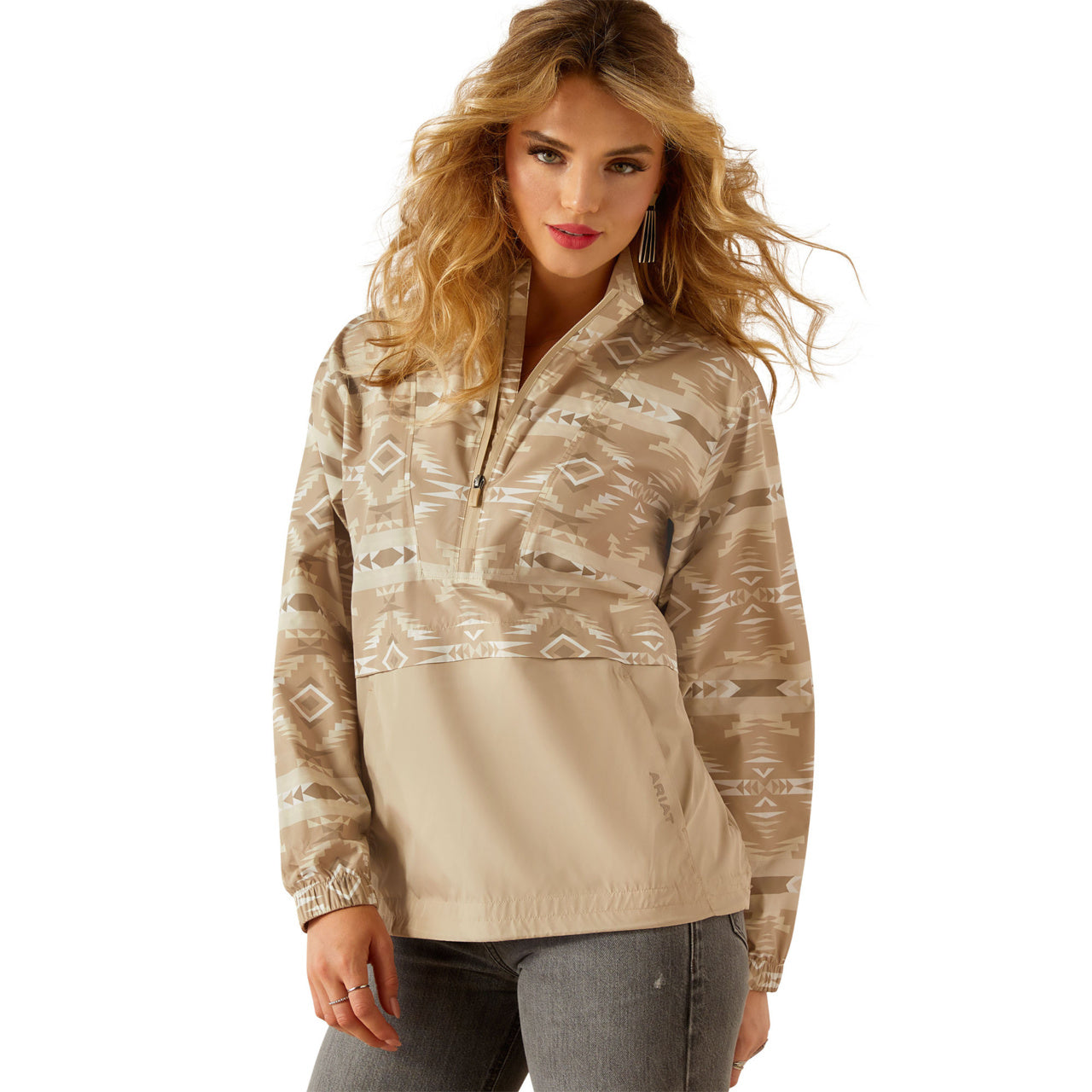 Ariat Whisper Pullover Jacket - Sandstone Southwest
