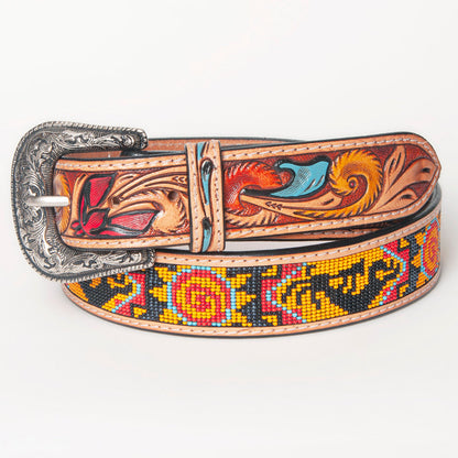 American Darling Beautifully Hand Tooled Genuine American Leather Belt Men and  Women