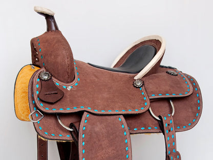 Comfytack Western Horse Saddle Genuine Leather Trail Roping Ranch Tack Set