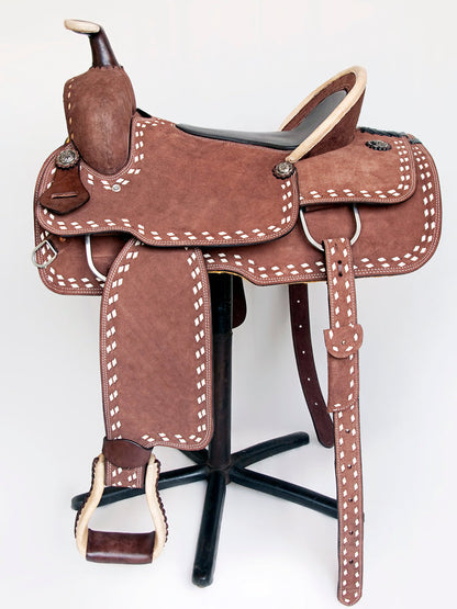 Comfytack Western Horse Saddle Genuine Leather Trail Roping Ranch Tack Set