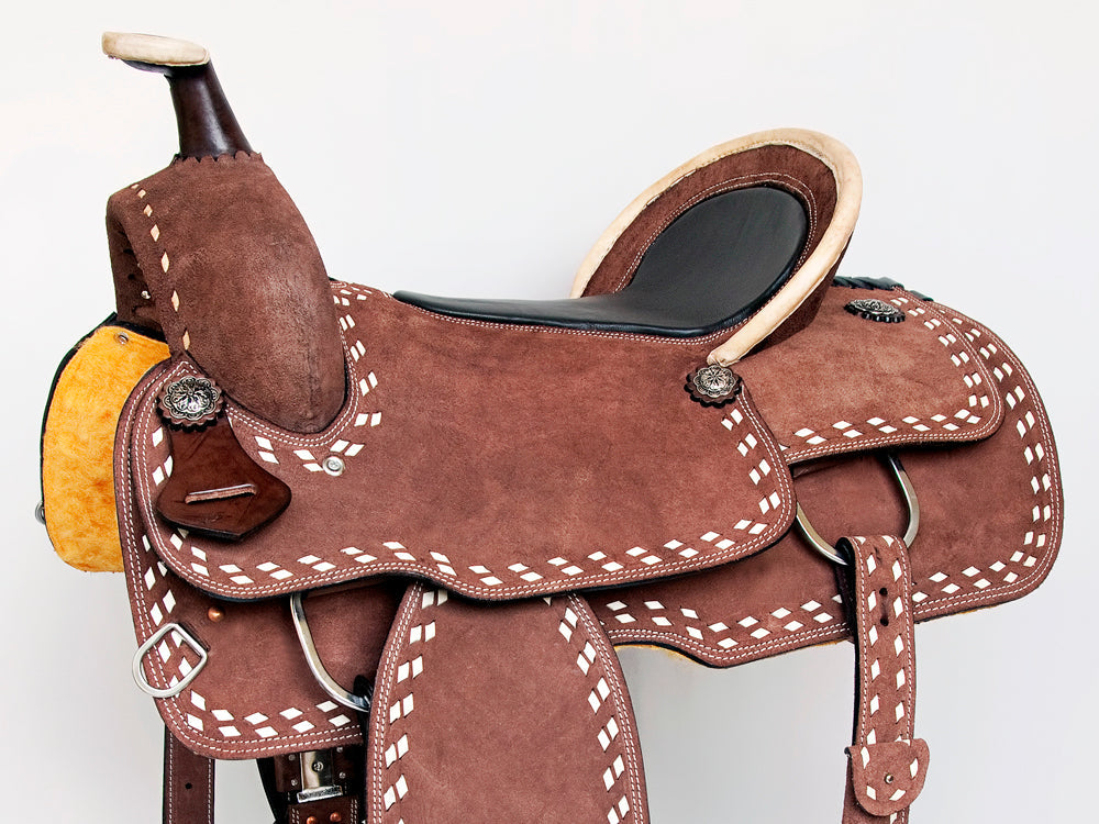 Comfytack Western Horse Saddle Genuine Leather Trail Roping Ranch Tack Set