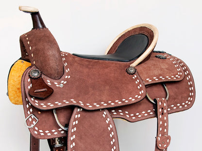 Comfytack Western Horse Saddle Genuine Leather Trail Roping Ranch Tack Set
