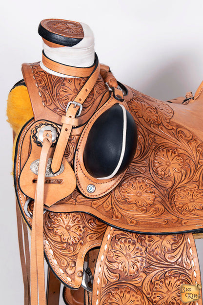 Western Horse Wade Buckstitch Saddle American Leather Trail Barrel Racing Hilason Antique Tan