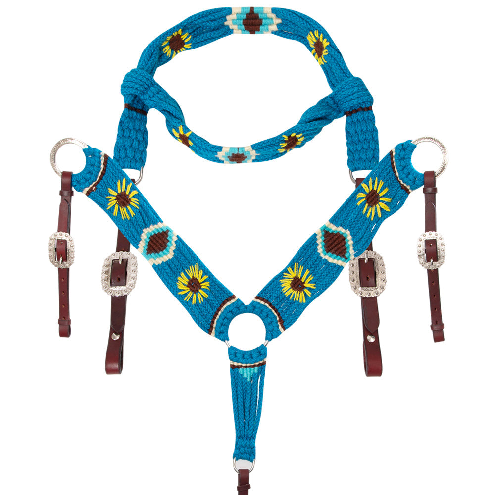 Hilason Horse 100% Wool Headstall Breast Collar Tack Woven Off White