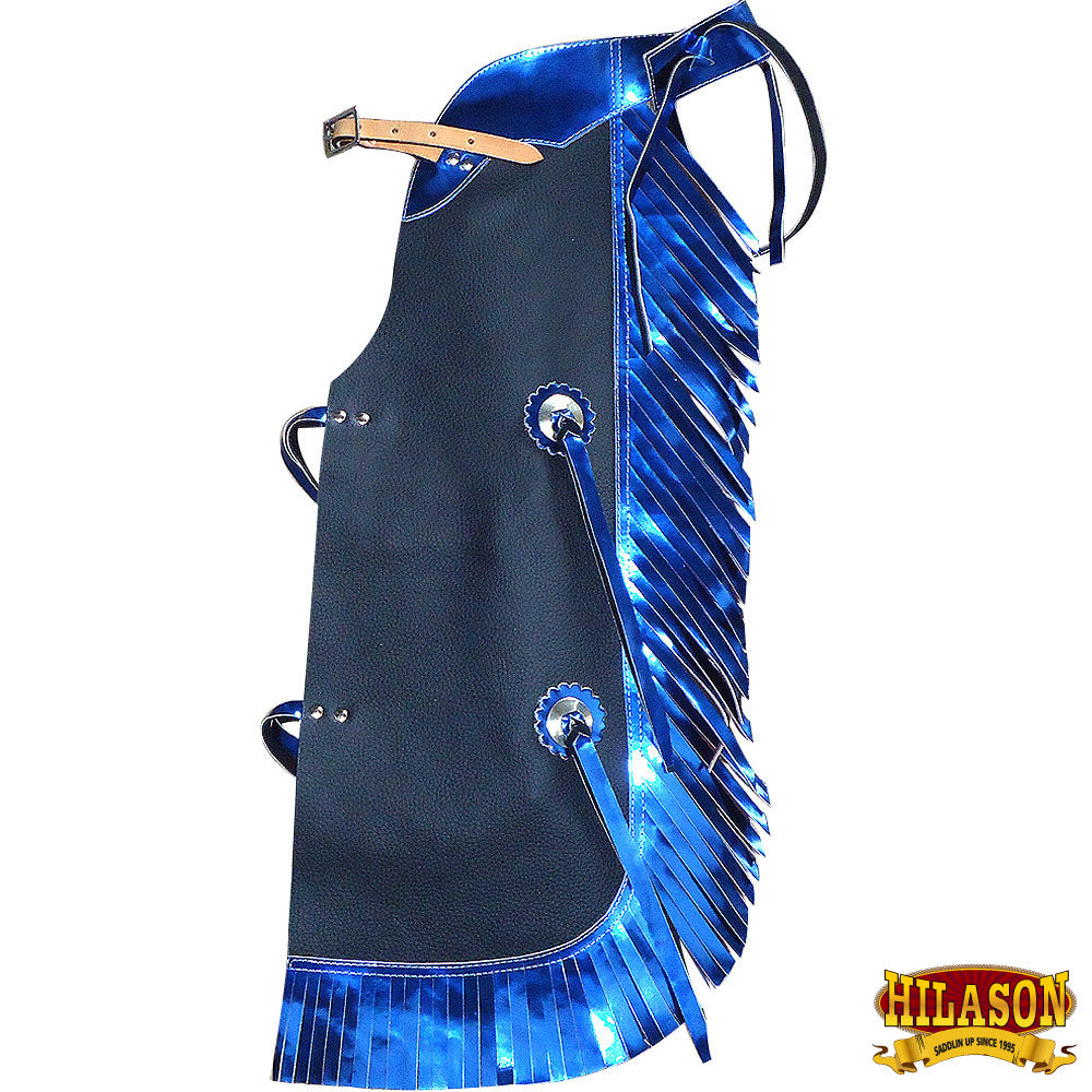 Hilason Western Leather Kids Junior Youth Pro Rodeo Bull Riding Chaps