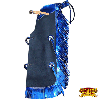 Hilason Western Leather Kids Junior Youth Pro Rodeo Bull Riding Chaps
