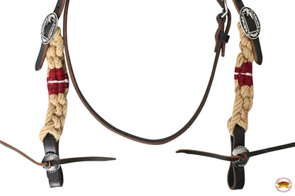 HILASON Western Wool Breast Collar Headstall Set Tack Set Tan