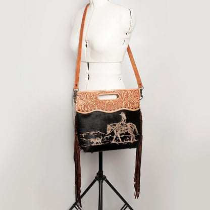 American Darling Clutch Hand Tooled Hair on Genuine Leather Western Women Bag Handbag Purse | Purses for Cute