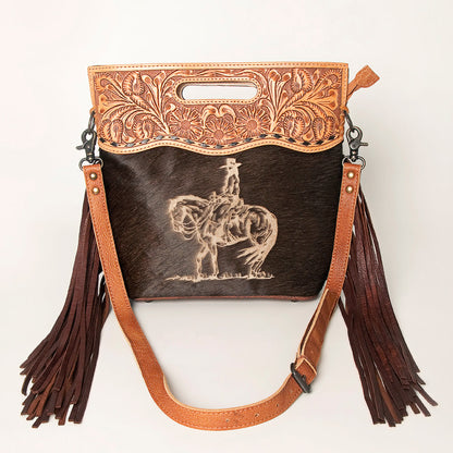 American Darling Clutch Hand Tooled Hair on Genuine Leather Western Women Bag Handbag Purse | Purses for Cute