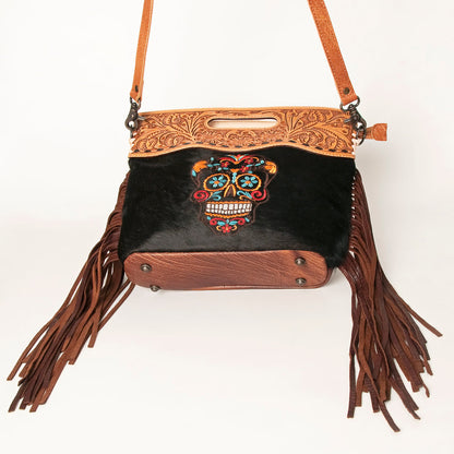 American Darling Clutch Hand Tooled Hair on Genuine Leather Western Women Bag Handbag Purse | Purses for Cute