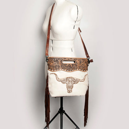 American Darling Clutch Hand Tooled Hair on Genuine Leather Western Women Bag Handbag Purse | Purses for Cute