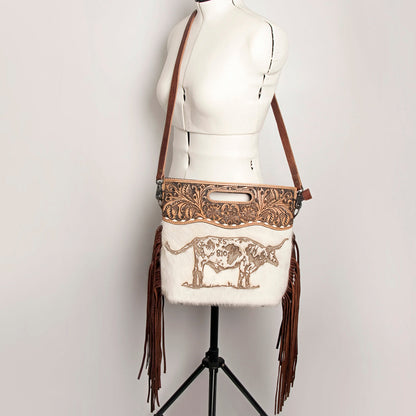 American Darling Clutch Hand Tooled Hair on Genuine Leather Western Women Bag Handbag Purse | Purses for Cute