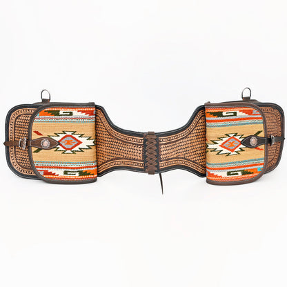 Hilason Floral  Western Horse Leather Saddle Bag Heavyduty Traditional Trail Ride