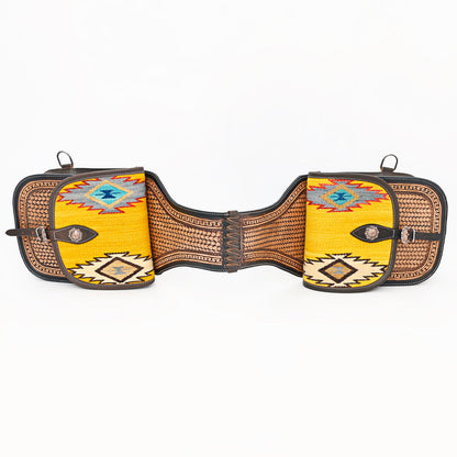 Hilason Floral  Western Horse Leather Saddle Bag Heavyduty Traditional Trail Ride