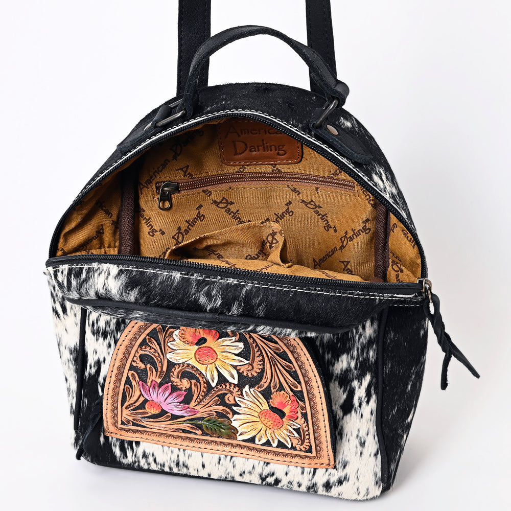 American Darling Hand Tooled Hair On Genuine Leather Women Bag Western Handbag Purse