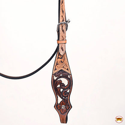 HILASON Western Horse Headstall Breast Collar Leather Brown