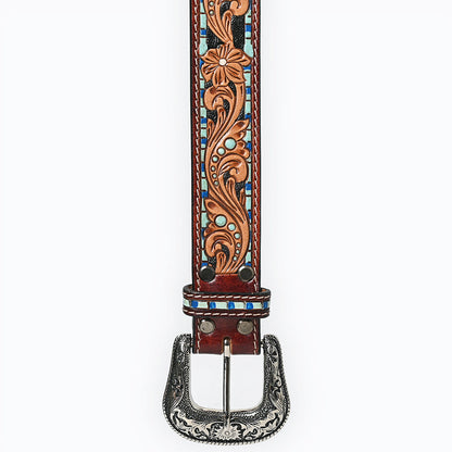 American Darling Beautifully Hand Tooled Genuine American Leather Belt Men and  Women