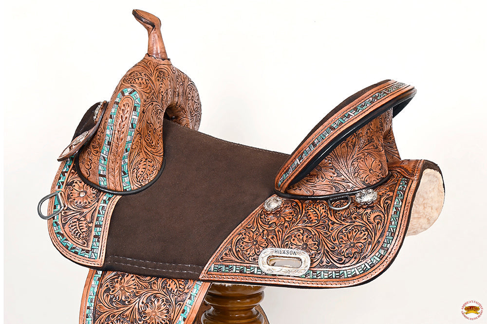 Hilason Western Barrel Racing & Trail Leather Saddle — Brown