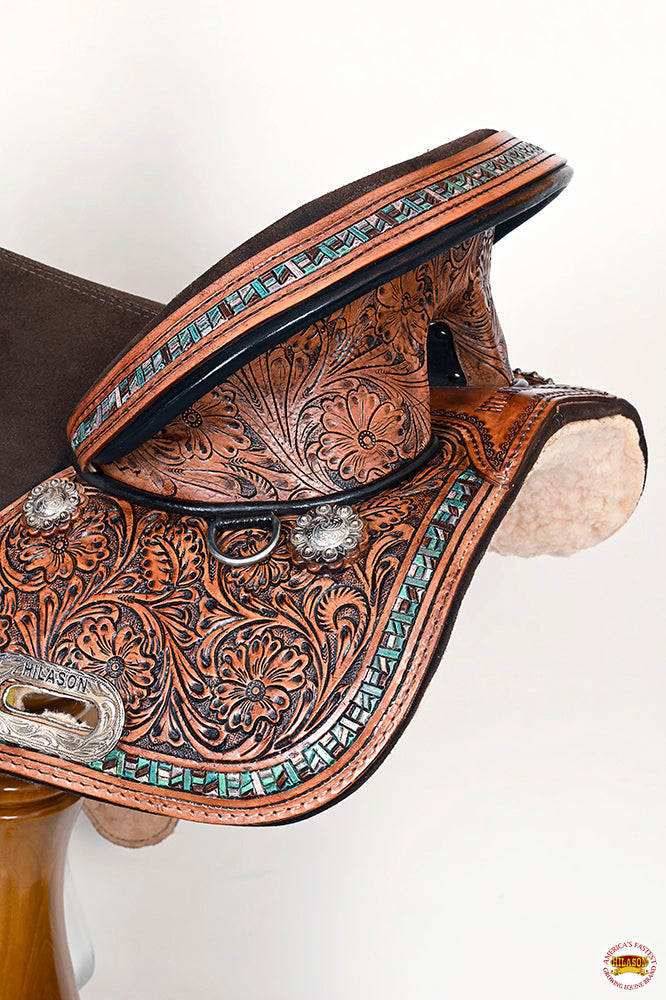Hilason Western Barrel Racing & Trail Leather Saddle — Brown