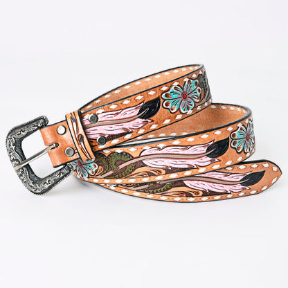 American Darling Beautifully Hand Tooled Genuine American Leather Belt Men and  Women