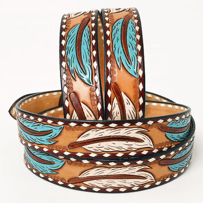 American Darling  Beautifully Hand Tooled Genuine American Leather Belt Men and  Women