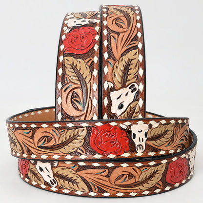 American Darling  Beautifully Hand Tooled Genuine American Leather Belt Men and  Women
