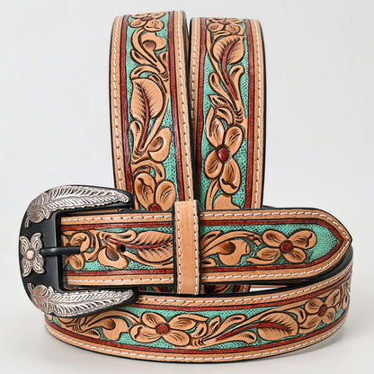 American Darling  Beautifully Hand Tooled Genuine American Leather Belt Men and  Women