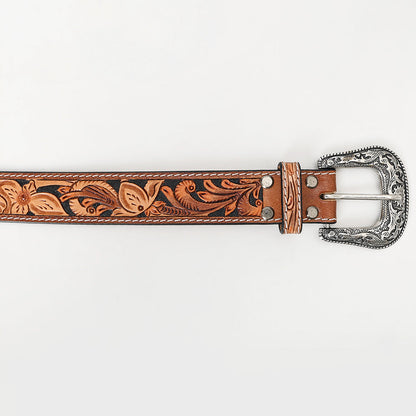 American Darling  Beautifully Hand Tooled Genuine American Leather Belt Men and  Women