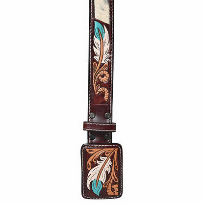 American Darling  Beautifully Hand Tooled Genuine American Leather Belt Men and  Women