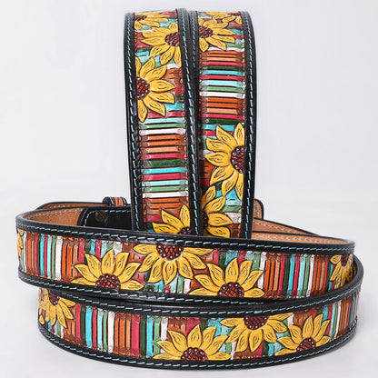 American Darling  Beautifully Hand Tooled Genuine American Leather Belt Men and  Women
