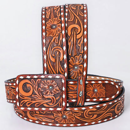 American Darling  Beautifully Hand Tooled Genuine American Leather Belt Men and  Women