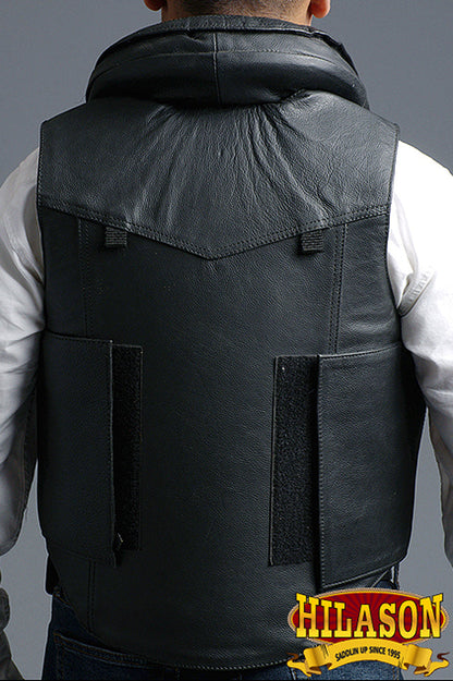 Horse Tall Collar Riding Vest Safety Protective Hilason Leather Rodeo