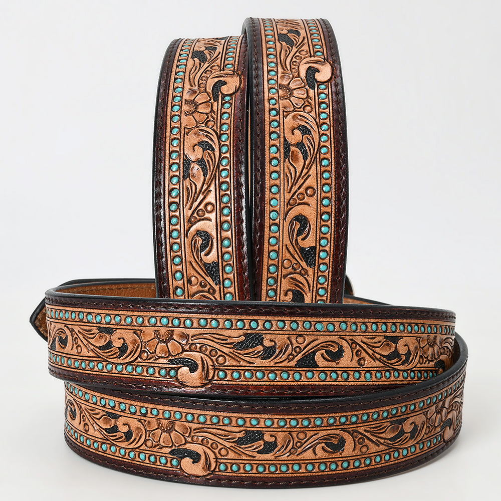 American Darling Beautifully Hand Tooled Genuine American Leather Belt Men and  Women