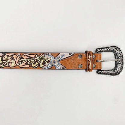 American Darling Beautifully Hand Tooled Genuine American Leather Belt Men and  Women
