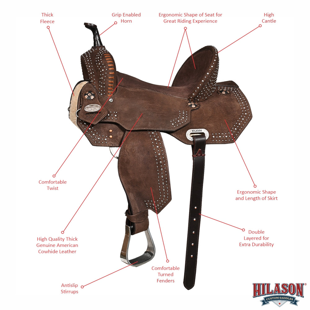Western Barrel Saddle With Flex Tree For Trail Riding