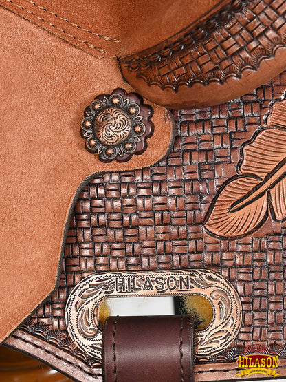 Hilason Western Horse Barrel Racing Wooden Tree American Leather Saddle