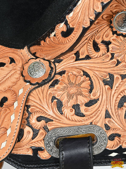 Hilason Western Horse Barrel Racing Trail American Leather Saddle Brown