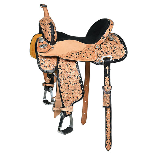 Hilason Western Horse Barrel Racing Trail American Leather Saddle Brown