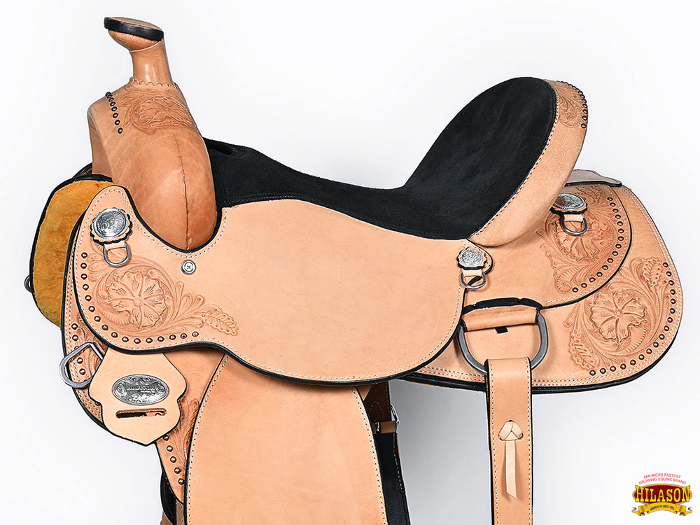 HILASON Western American Leather Horse Saddle Ranch Roping Cowboy With Tack Set