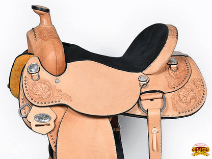 HILASON Western American Leather Horse Saddle Ranch Roping Cowboy With Tack Set