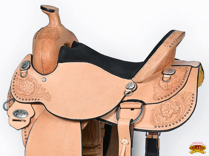 HILASON Western American Leather Horse Saddle Ranch Roping Cowboy With Tack Set
