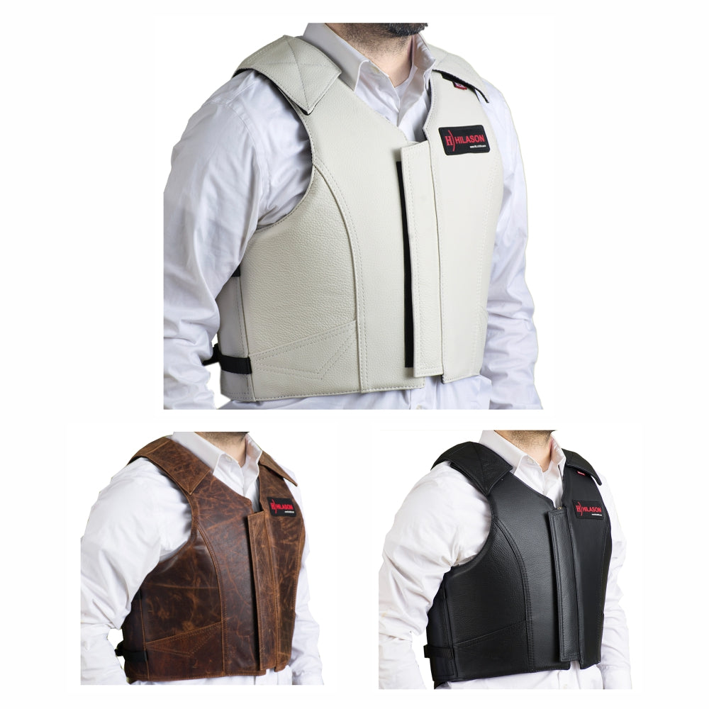 HILASON Equestrian Bull Riding Rodeo Safety Vest Protective Leather