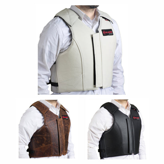 HILASON Equestrian Bull Riding Rodeo Safety Vest Protective Leather