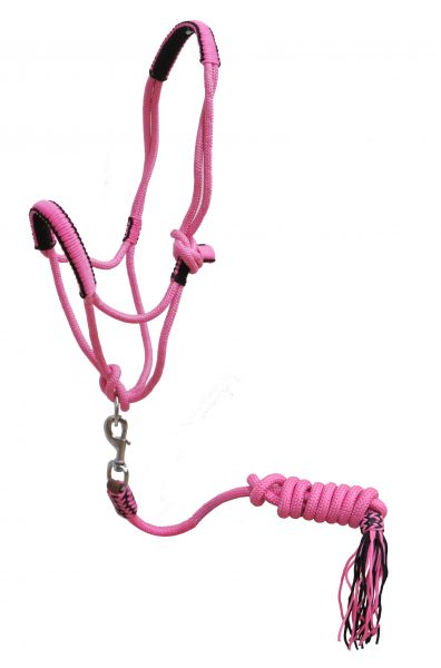 Showman ® Pony Braided nylon cowboy knot rope Halter with lead
